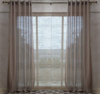 Calyz Deep Beige 100% Linen Gauze Curtain
